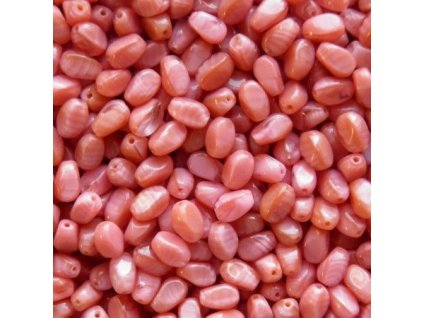 Korálky mačkané - BW69 - oliva perleťově růžová