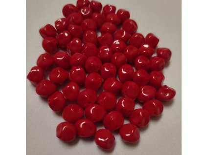 Korálky mačkané - BW77 - kulička 9 mm - 93210 červená tvarovaná