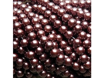 Korálky - voskované perle 6 mm hnědá (DOVOZ)
