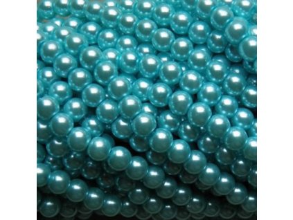 Korálky - voskované perle 6 mm tyrkysová (DOVOZ)