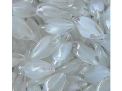 Korálky mačkané - MKL042 - kroucená vrtulka bílá 06008