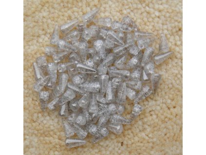 Korálky Spike Beads - trn práskaný krystal - 5 mm x 10 mm - 10 ks