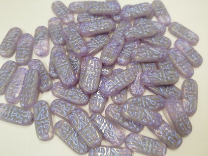 Korálky mačkané - oválek s ornamenty 46018/43809 - 5 ks