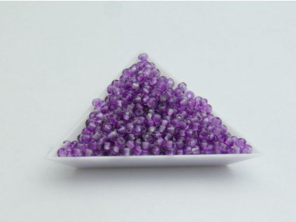 Korálky mačkané - rokajlové korálky fialové - 6/0 (3,8 mm)