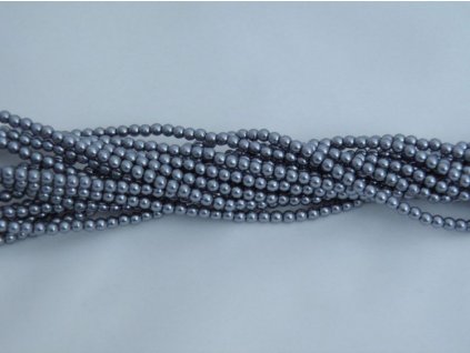 Korálky - voskované perle 3 mm - šedé