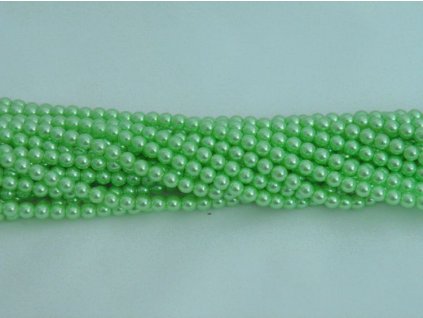 Korálky - voskované perle 4 mm - zelené II
