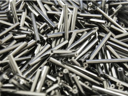 Korálky - rokajlové tyčky 25 mm - hematit točené 49102 (T860)