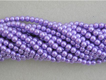 Korálky - voskované perle 6 mm fialová (DOVOZ)