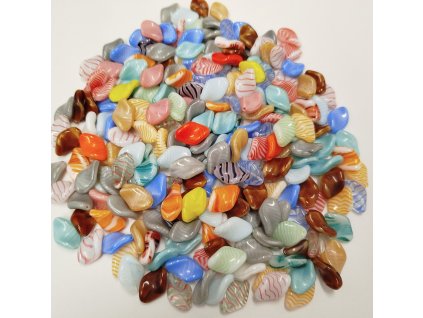 Korálky mačkané - vrtulky mix 19/13 mm (100 ks)