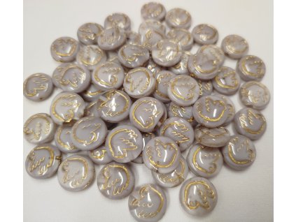 Korálky mačkané - lentilka s ptáčkem 26000/54302