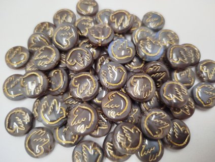 Korálky mačkané - lentilka s ptáčkem 16620/54302