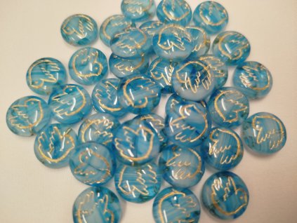 Korálky mačkané - lentilka s ptáčkem 65814/54302