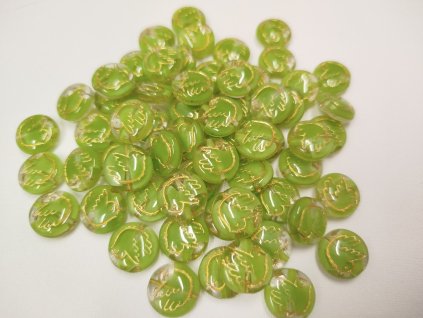 Korálky mačkané - lentilka s ptáčkem 56008/54302