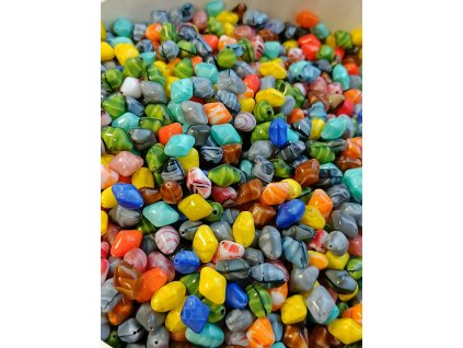 Korálky mačkané - bicon silky mix 17/13 mm  (60 ks)