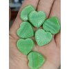 Korálky mačkané - srdíčko 22/22 - green silky