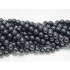 Korálky - voskované perle 10 mm černé metalické