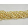 Korálky - voskované olivky - 9 x 6 mm - žluté