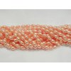 Korálky - voskované olivky - 6 x 4 mm - oranžové