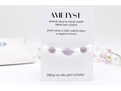 Náramek Ametyst pro paní učitelku
