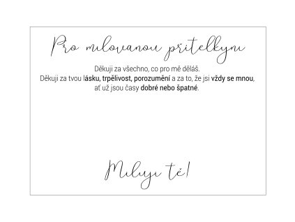 Pro milovanou přítelkyni děkuji za všechno
