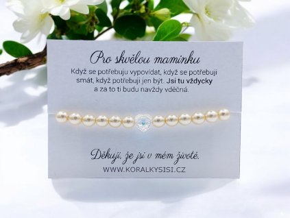 Náramek Perličky a Swarovski mamince