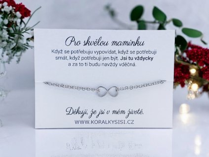 Náramek ocelový Srdíčkové nekonečno pro maminku
