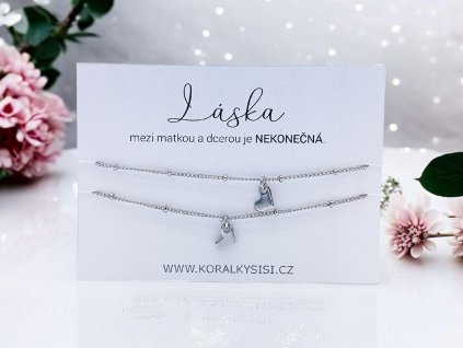 SET ocelových náramků Láska mezi matkou a dcerou