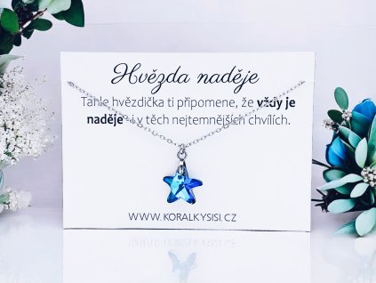 Náhrdelník Hvězda naděje skleněná