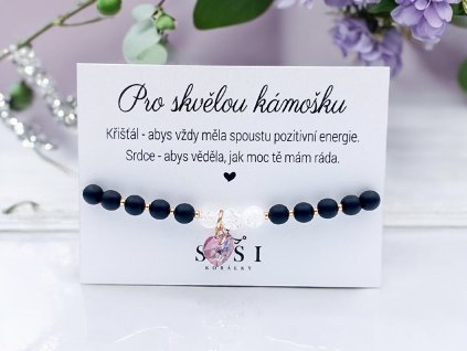 Náramek rose gold Křišťál a Swarovski pro kamarádku