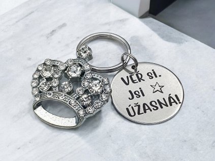 Klíčenka Jsi úžasná s korunkou