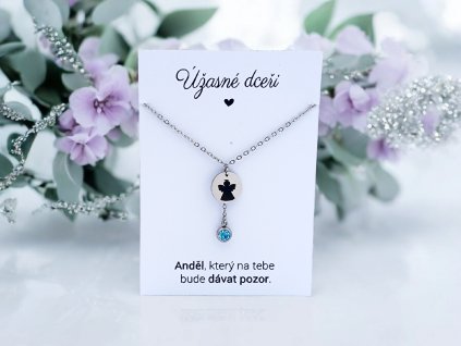 Náhrdelník Anděl s krystalem pro dceru
