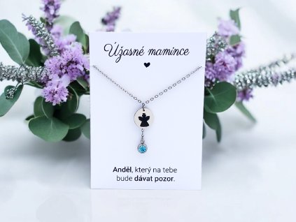 Náhrdelník Anděl s krystalem pro maminku