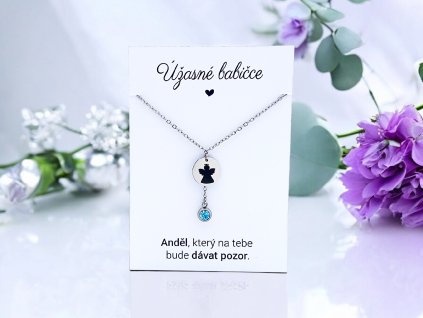 Náhrdelník Anděl s krystalem pro babičku
