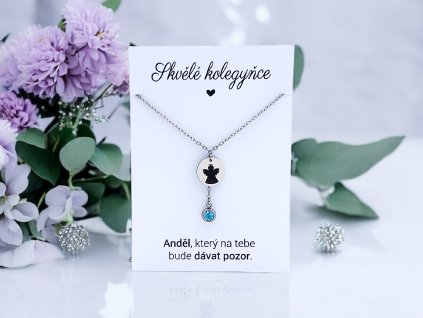 Náhrdelník Anděl s krystalem pro kolegyni