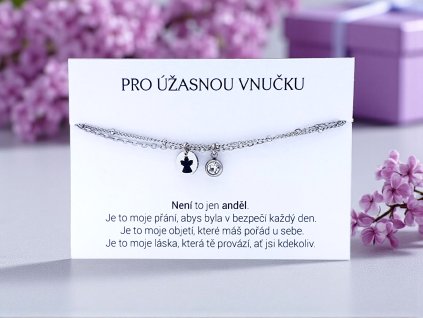 Náramek ocelový To není jen anděl pro vnučku