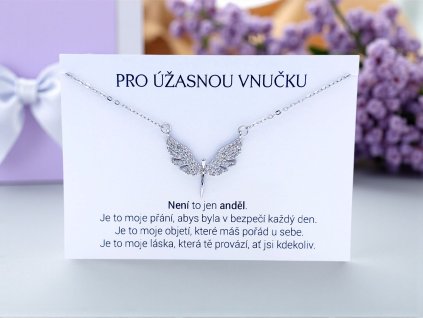 Náhrdelník Anděl s krystaly pro vnučku