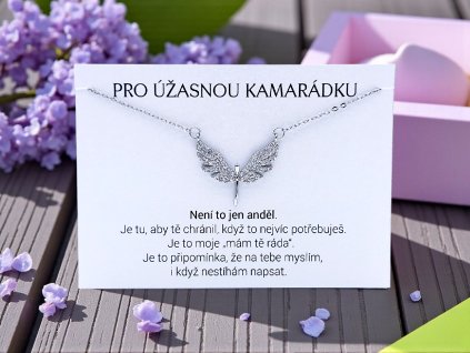 Náhrdelník Anděl s krystaly pro kamarádku