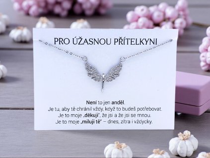 Náhrdelník Anděl s krystaly pro přítelkyni