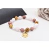 Náramek Anděl mamince - rodochrozit a jaspis  přírodní minerály a české korálky