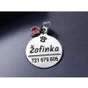 Psí známka ocelová Kolečko s krystalem