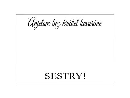 Kartička Anjeli bez krídiel - sestry