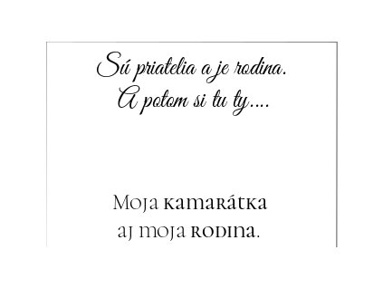 Kartička Sú priatelia a je rodina