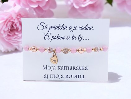 Náramok Ružové spojené malíčky kamarátke