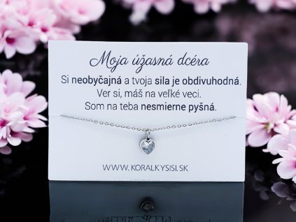 Náramok oceľový  Srdiečko pre dcéru