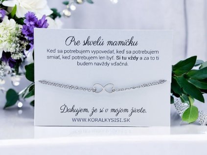 Náramok oceľový Srdiečkové nekonečno pre mamičku