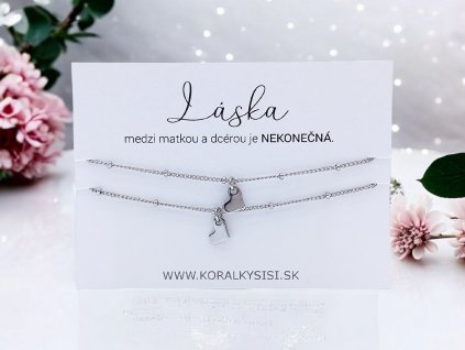SET oceľových náramkov Láska medzi matkou a dcérou