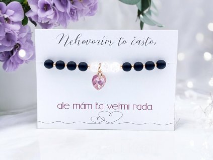 Náramok rose gold Krištáľ a Swarovski
