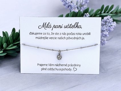 Náramok oceľový Jemný kryštál pre pani učiteľku