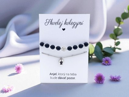 SET náramkov Čierny anjel pre kolegyňu