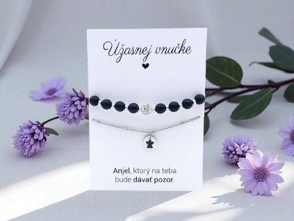 SET náramkov Čierny anjel pre vnučku